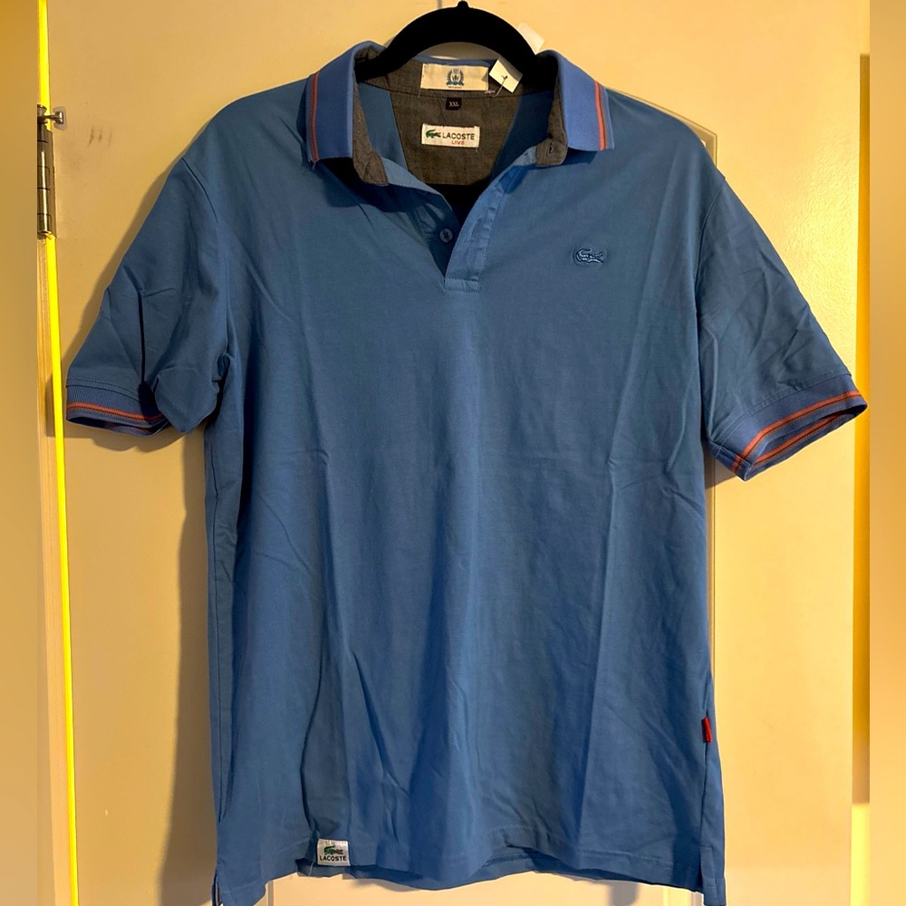 Lacoste Polo Shirt Men's XXL Large Corn Blue 100% Cotton Pique